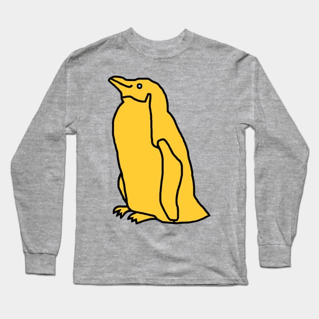 Yellow Penguin Long Sleeve T-Shirt by ellenhenryart